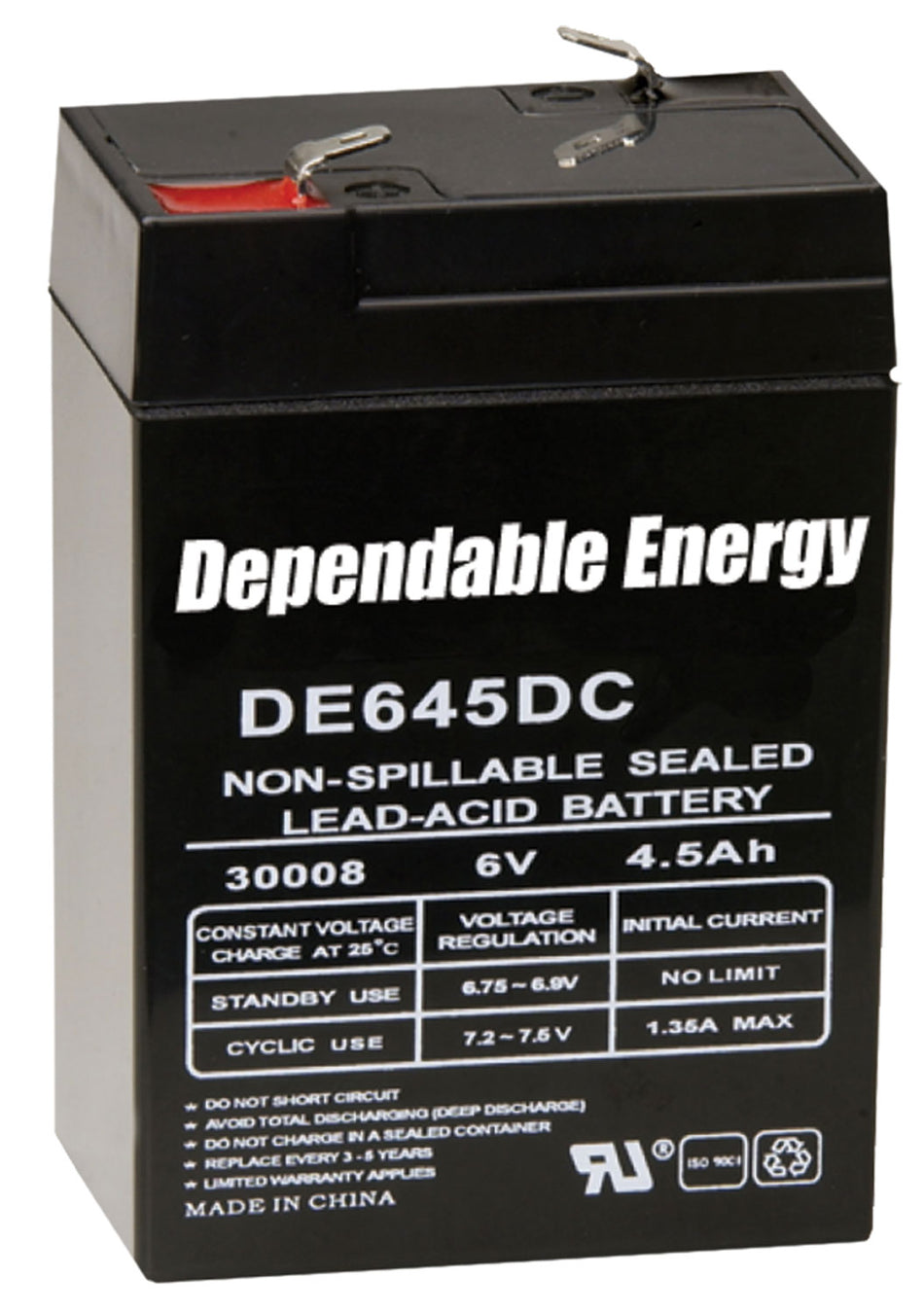 American Hunter DE30052 6V 4.5 AMP HR Rechargeable Battery for Game Feeders