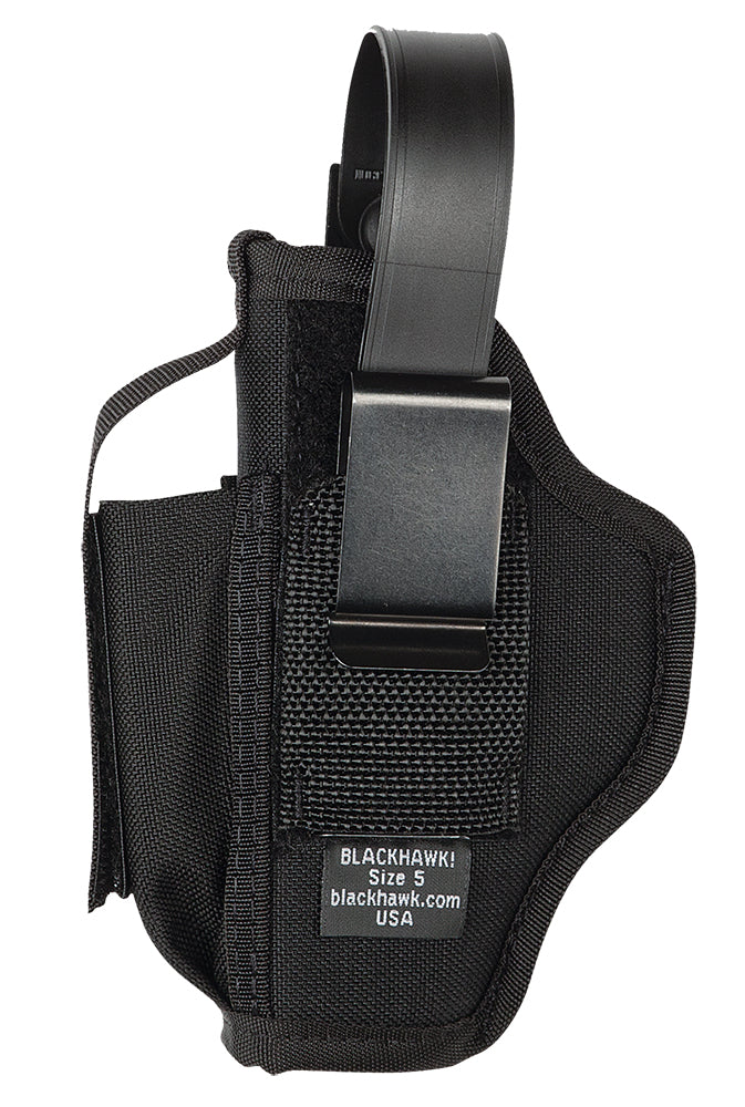 Blackhawk 40AM05BK Ambidextrous IWB OWB Holster Size 05 Black Cordura Nylon Fits Large Semi-Auto 3.75-4.5 Inch Barrel