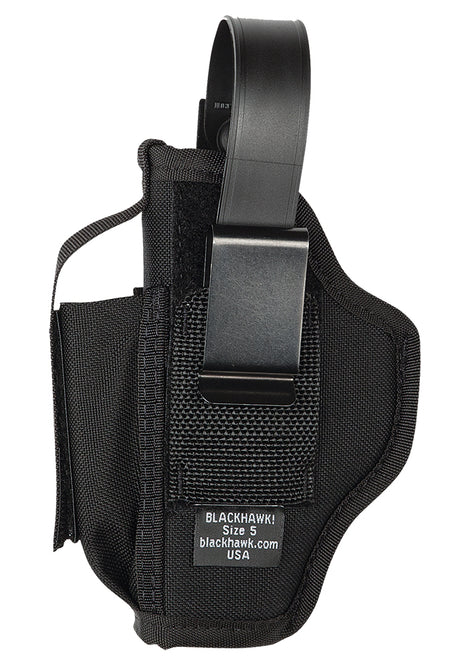 Blackhawk 40AM05BK Ambidextrous IWB OWB Holster Size 05 Black Cordura Nylon Fits Large Semi-Auto 3.75-4.5 Inch Barrel