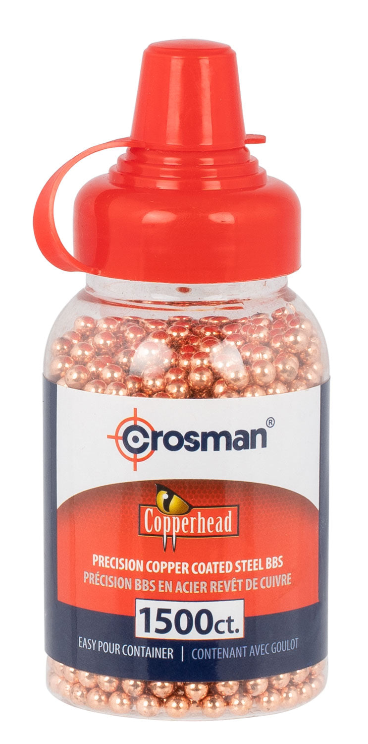 Crosman .177 Cal Copperhead Copper-Coated Steel BBs 1500-Count Resealable Bottle
