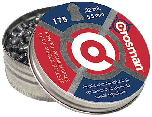 Crosman Premier Pointed .22 Caliber Lead Pellets 175 Per Tin