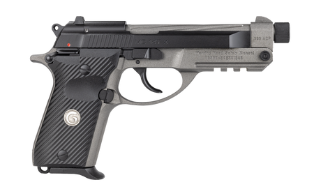 Girsan 390890 MC 14TX 380 ACP 13+1 4.90" Tungsten Cerakote Spiral Fluted Threaded Tip-Up Barrel, Matte Black Serrated Steel Slide, Tungsten Cerakote Aluminum Frame w/Picatinny Rail, Black G10 Grip