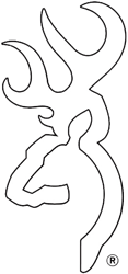 Browning Buckmark Logo Decal White 6" Flat Vinyl