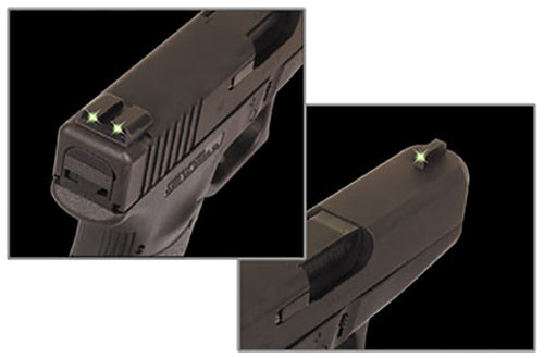 TruGlo TG231K Tritium Handgun Night Sight Set Green Front Green Rear Swiss Tritium