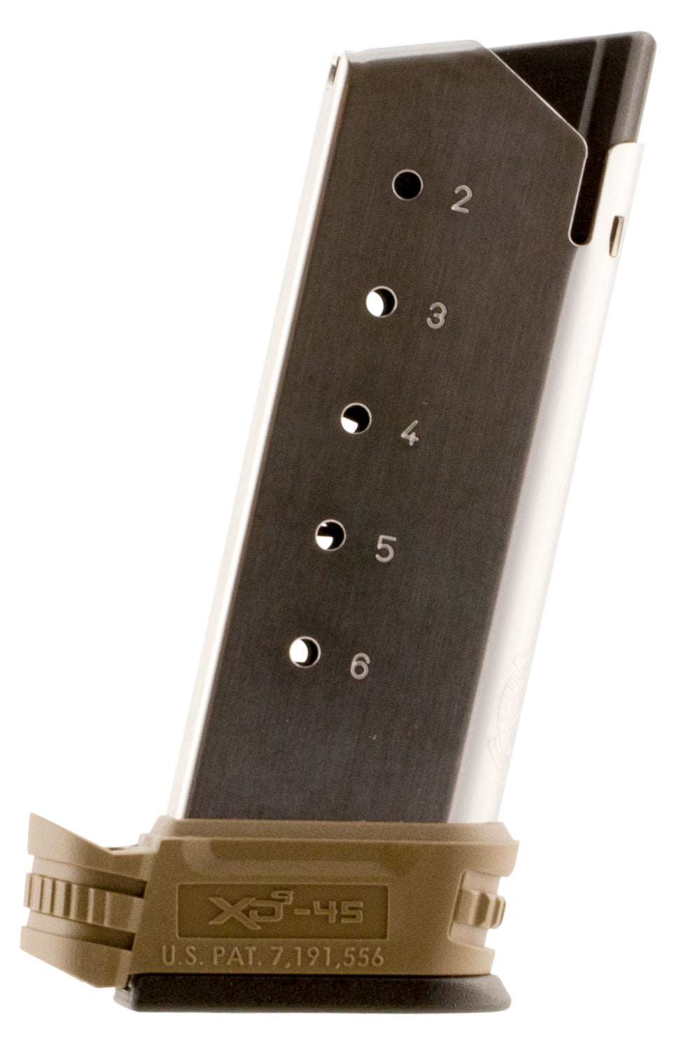 Springfield Armory XD-S Magazine XDS5006DE 6 Round 45 ACP Stainless Steel Flat Dark Earth Sleeve
