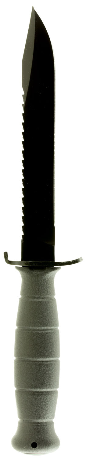 Glock Field Survival Knife KB17281 7" Fixed Clip Point Carbon Steel Blade with Saw, Black Polymer Handle