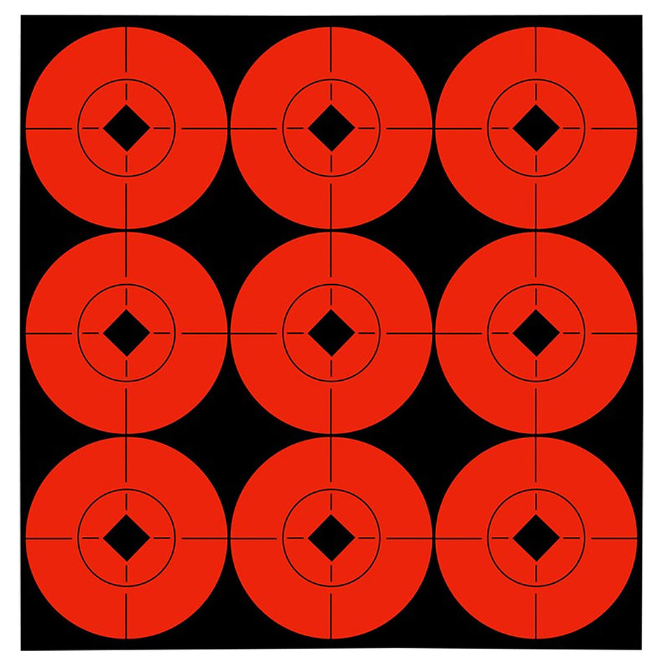 Birchwood Casey Target Spots 33902 Black/Orange 2" Bullseye Self-Adhesive Paper Target 90 Pack