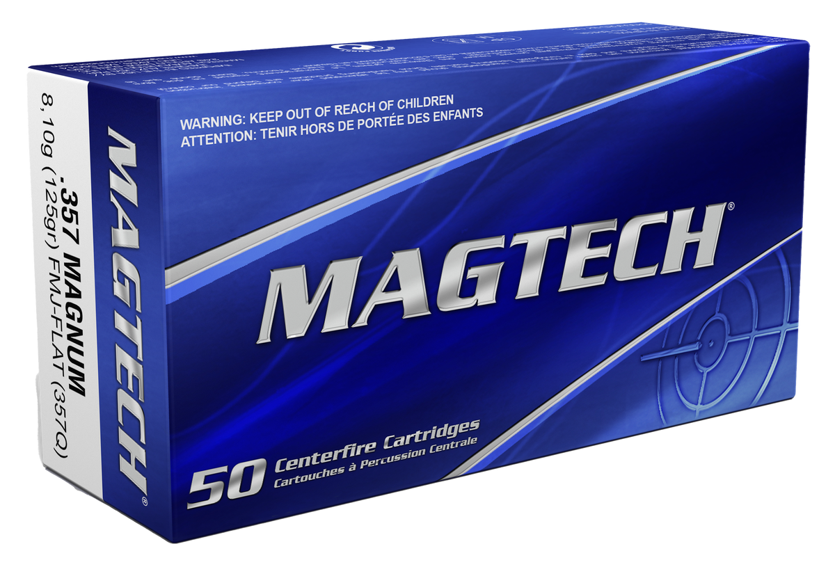 Magtech .357 Magnum 357Q Sport Shooting Range/Training Full Metal Jacket Flat Point 125 Grain
