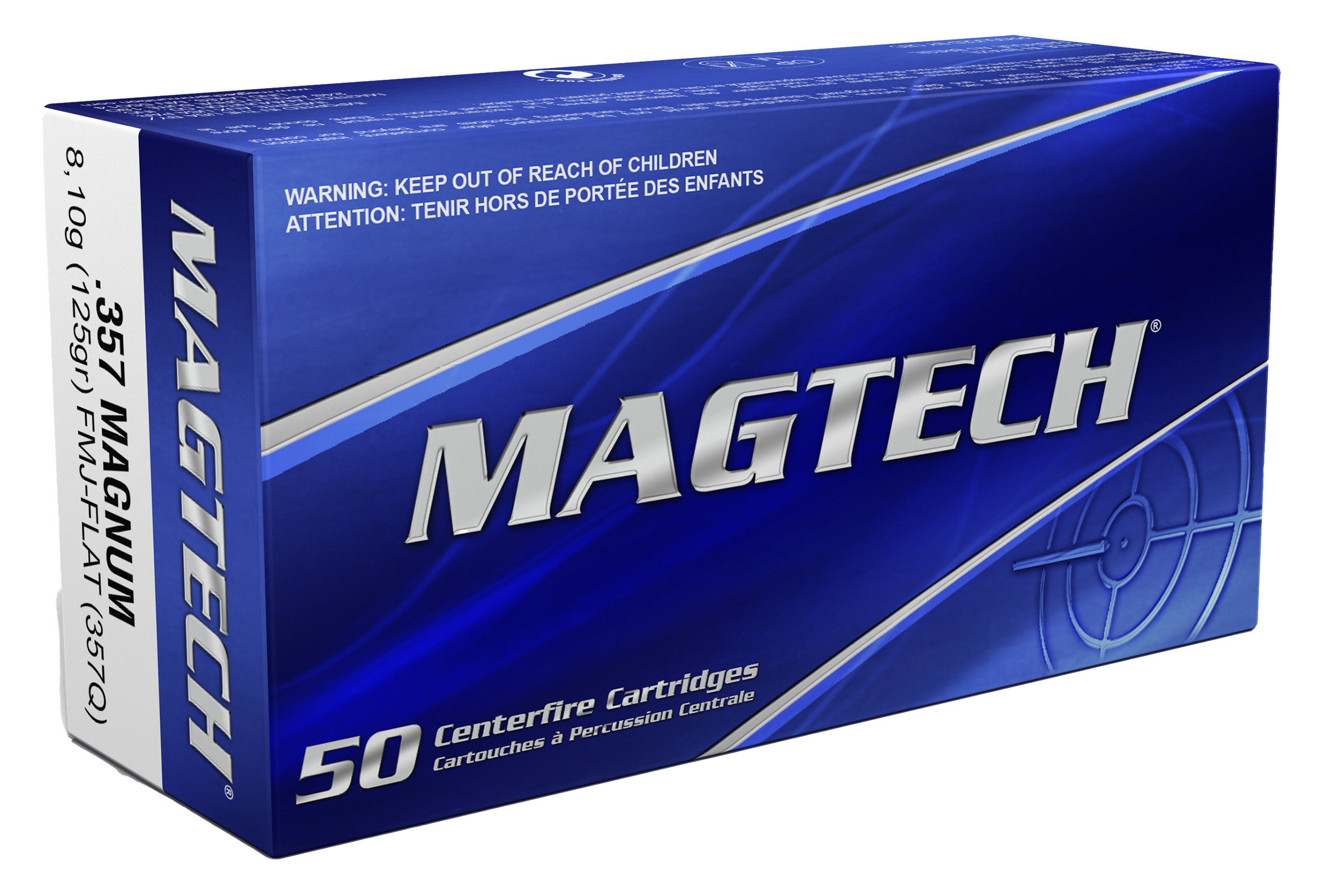 Magtech .357 Magnum 357Q Sport Shooting Range/Training Full Metal Jacket Flat Point 125 Grain