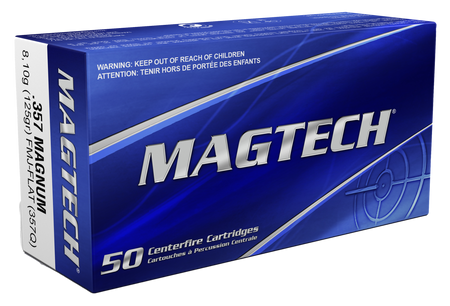 Magtech .357 Magnum 357Q Sport Shooting Range/Training Full Metal Jacket Flat Point 125 Grain