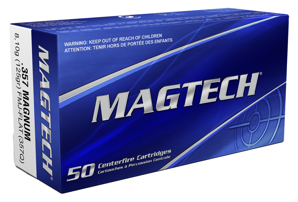 Magtech .357 Magnum 357Q Sport Shooting Range/Training Full Metal Jacket Flat Point 125 Grain