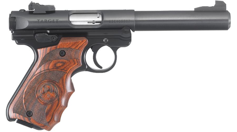 Ruger Mark IV Target 40159 .22 LR 10+1 5.50" Stainless Bull Barrel Pistol, Laminate Finger Groove Grip