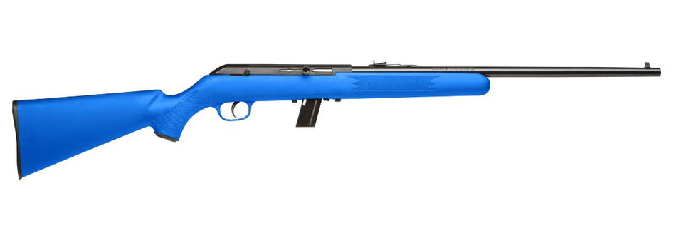 Savage Arms 64 F 22 LR Rifle, 10+1 Capacity, 21" Matte Black Barrel, Blue Synthetic Stock, Right Hand