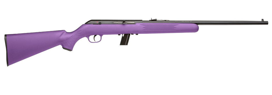 Savage Arms 64 F 22 LR Rifle, 10+1 Capacity, 21" Matte Black Barrel, Purple Synthetic Stock, Right Hand