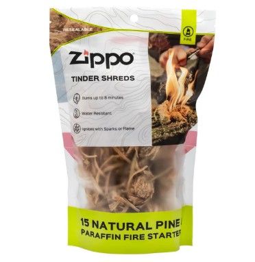 Zippo Tinder Shreds 15-Pack Fire Starting Material