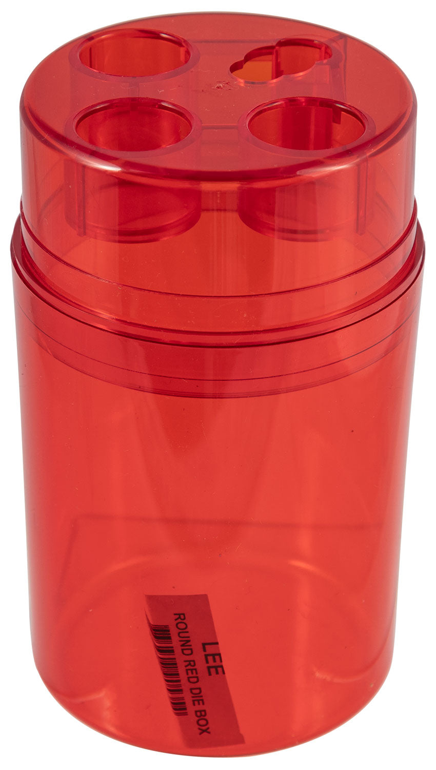 Lee 3-Die Round Red Plastic Die Storage Box