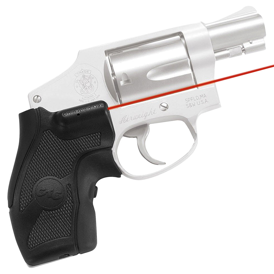Crimson Trace Lasergrips 011680 Fits S&W J-Frame Round Butt, Red Laser Black Polymer