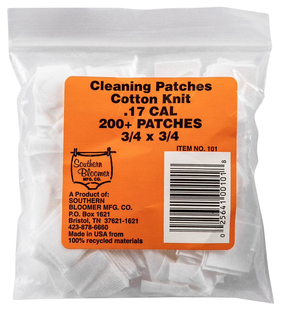 Southern Bloomer 17 Caliber Cotton Lint-Free Gun Cleaning Patches 200 Pack