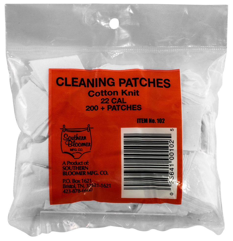 Southern Bloomer .22 Caliber Cotton Lint-Free Gun Cleaning Patches 200 Pack