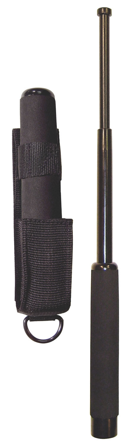 PSP 16" Expandable Steel Baton Black Rubber Grip Includes Nylon Sheath