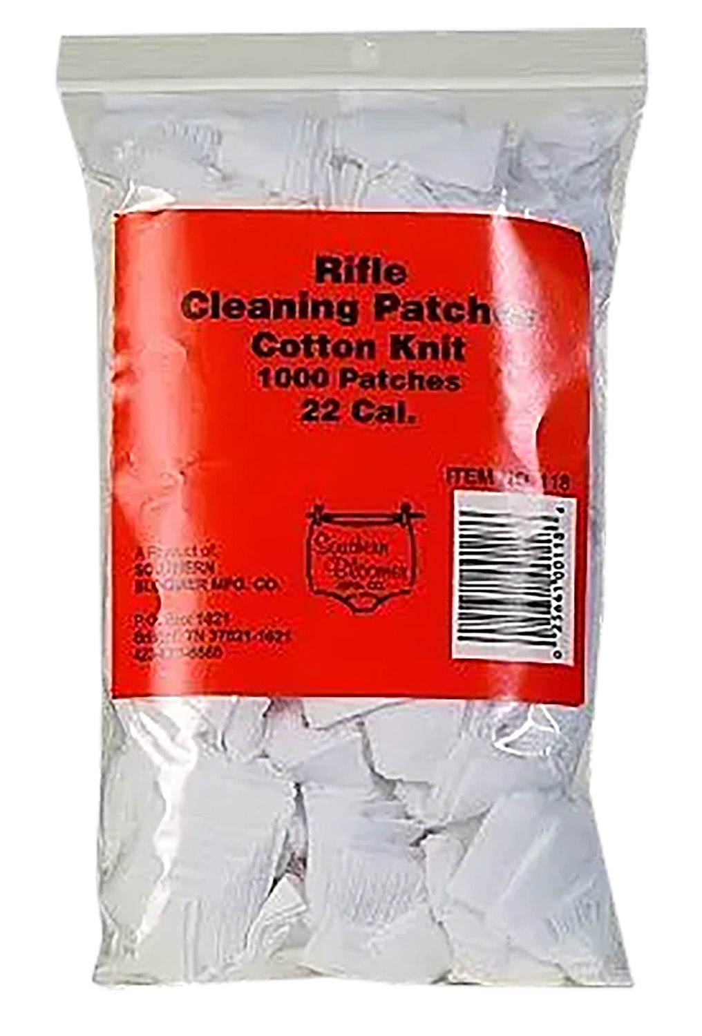Southern Bloomer 118 .22 Caliber Cotton Lint-Free Cleaning Patches Bulk 1000 Pack