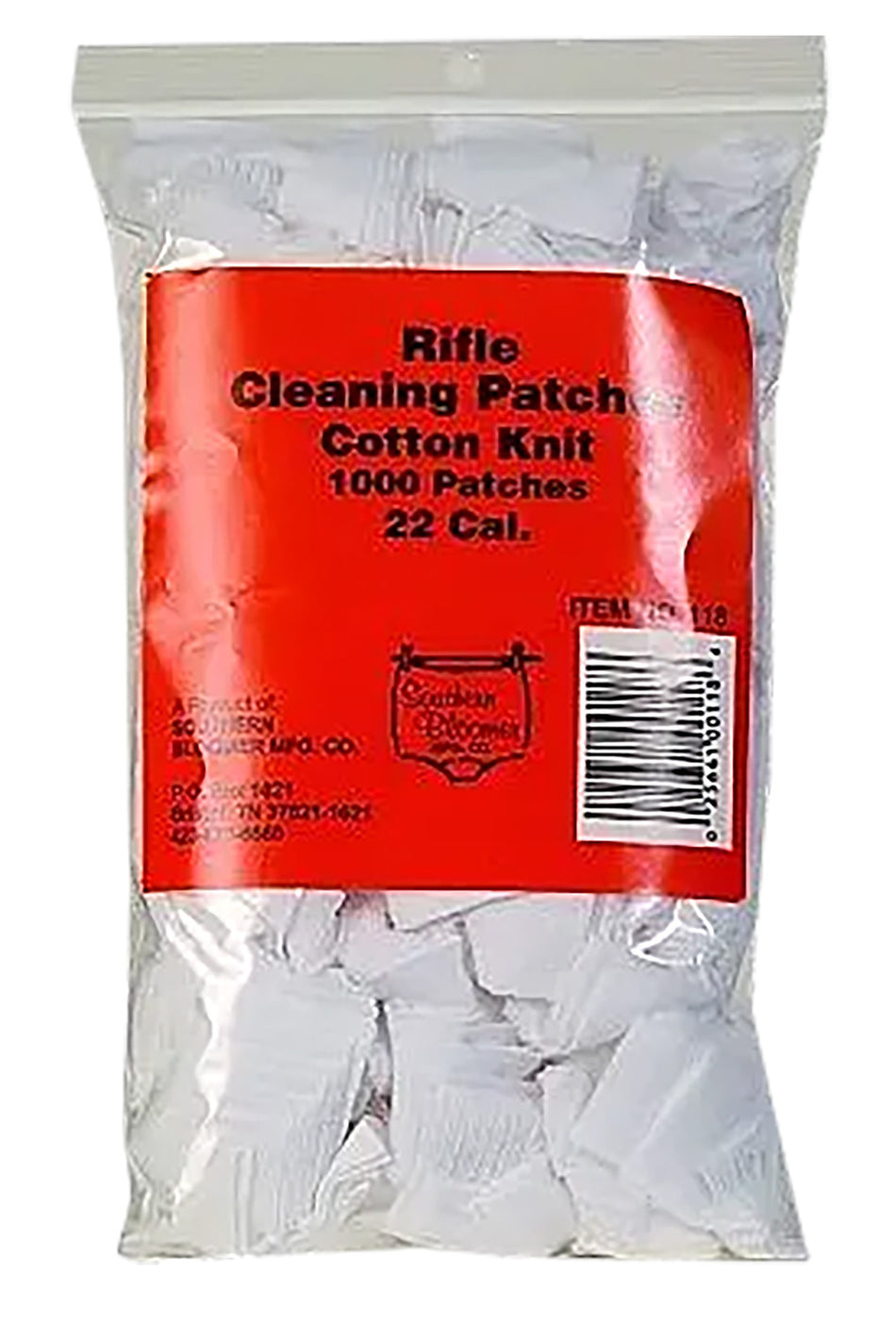 Southern Bloomer 118 .22 Caliber Cotton Lint-Free Cleaning Patches Bulk 1000 Pack