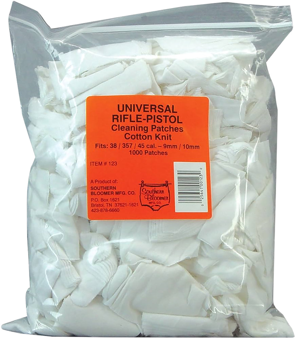 Southern Bloomer 123 Multi-Cal Cotton Lint-Free Firearm Cleaning Patches Bulk 1000 Pack