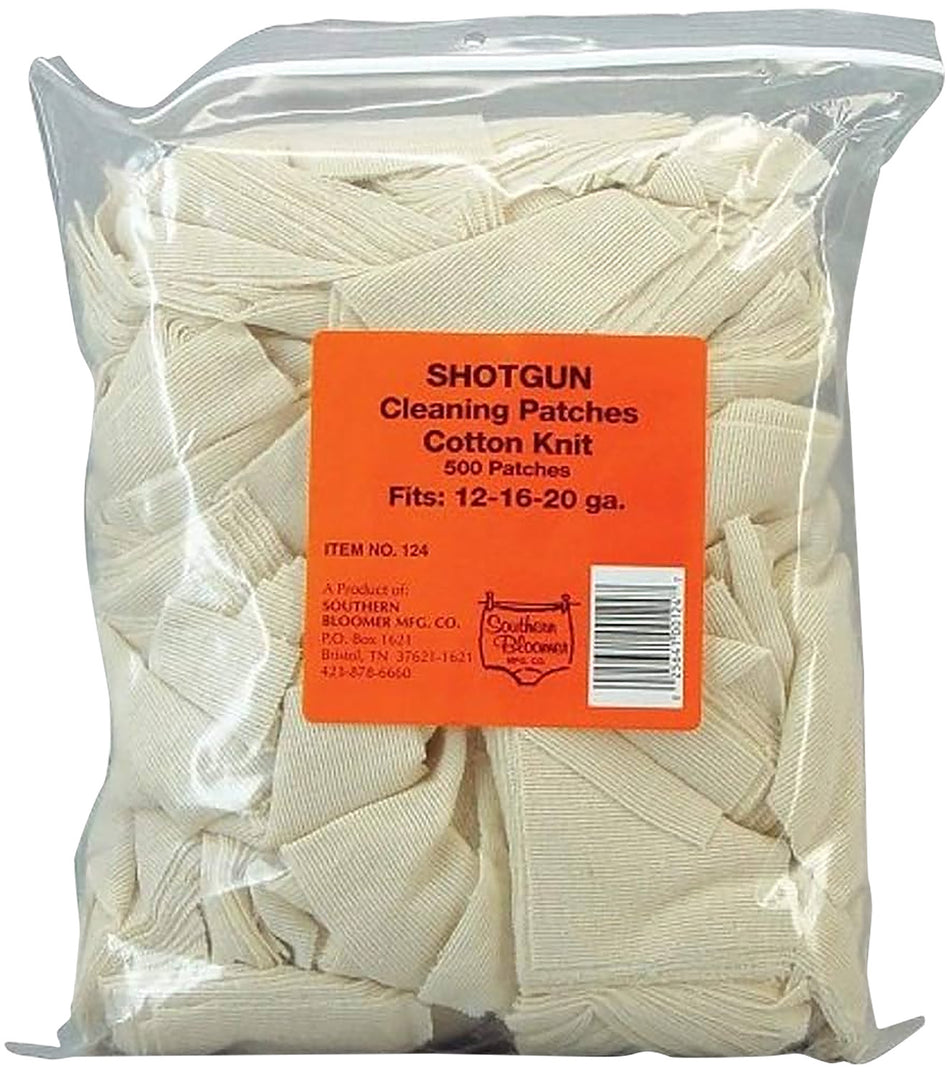 Southern Bloomer 124 Shotgun Cotton Lint-Free Cleaning Patches 12 16 20 Gauge 500 Pack