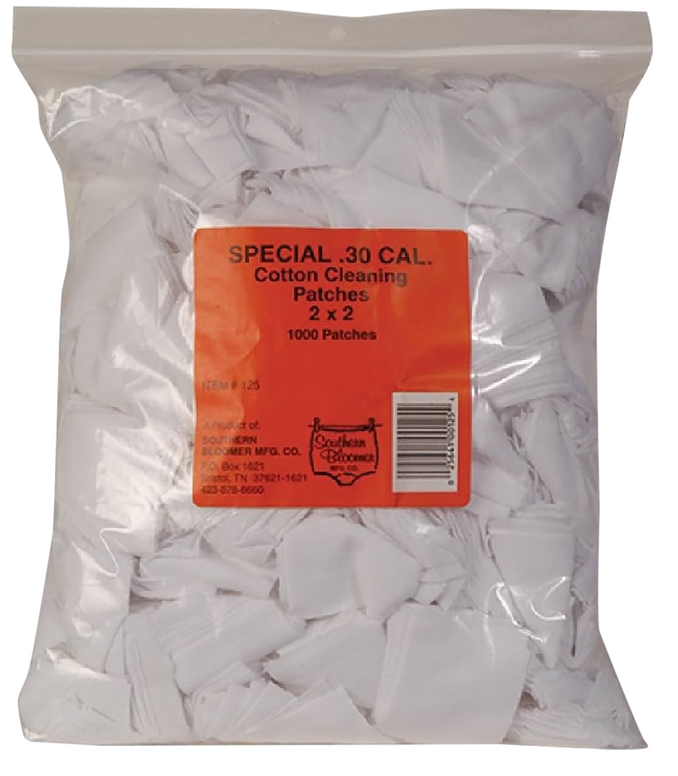 Southern Bloomer 125 30 Caliber Cotton Lint-Free Firearm Cleaning Patches Bulk 1000 Pack