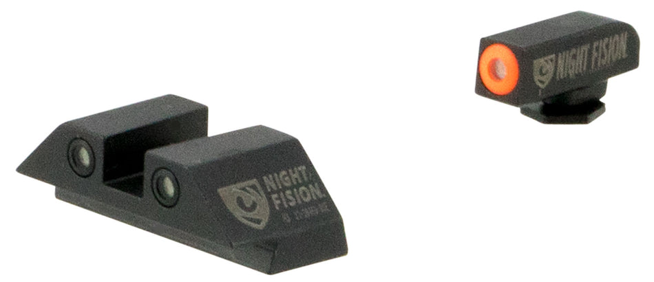 Night Fision GLK001003OGW Glock Tritium Night Sight Set - Orange Outline Front, White Outline Rear