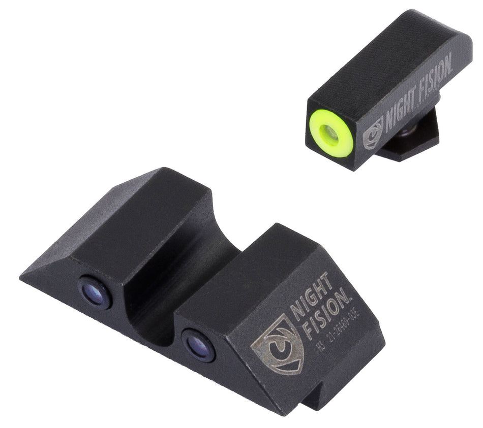 Night Fision GLK001007YGZ Glock Tritium Night Sight Set - Green/Yellow Front, Green/Black Rear