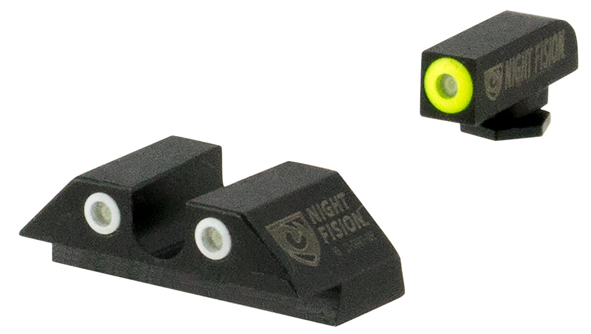 Night Fision GLK002007YGW Glock Large Frame Tritium Night Sight Set - Green/Yellow Front, Green/White Rear