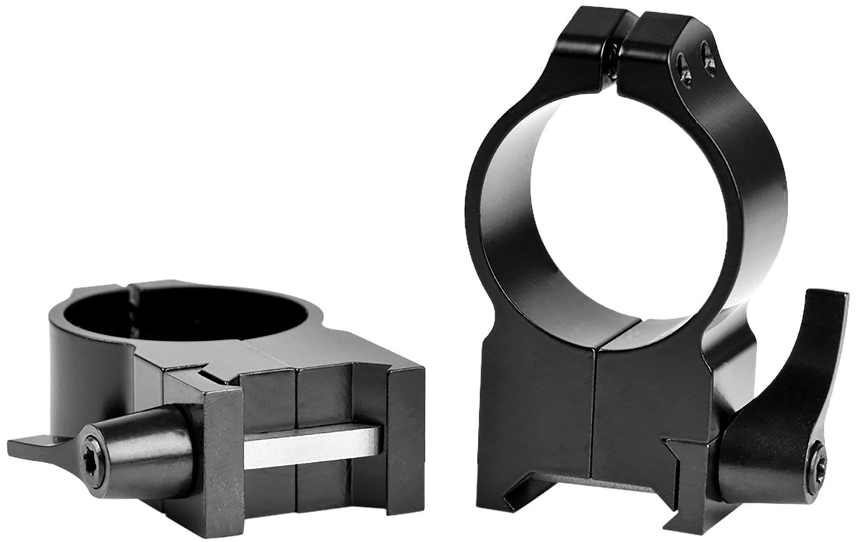 Warne 216LM Maxima QD Scope Rings 30mm Extra High Matte Black Vertical Split 0 MOA