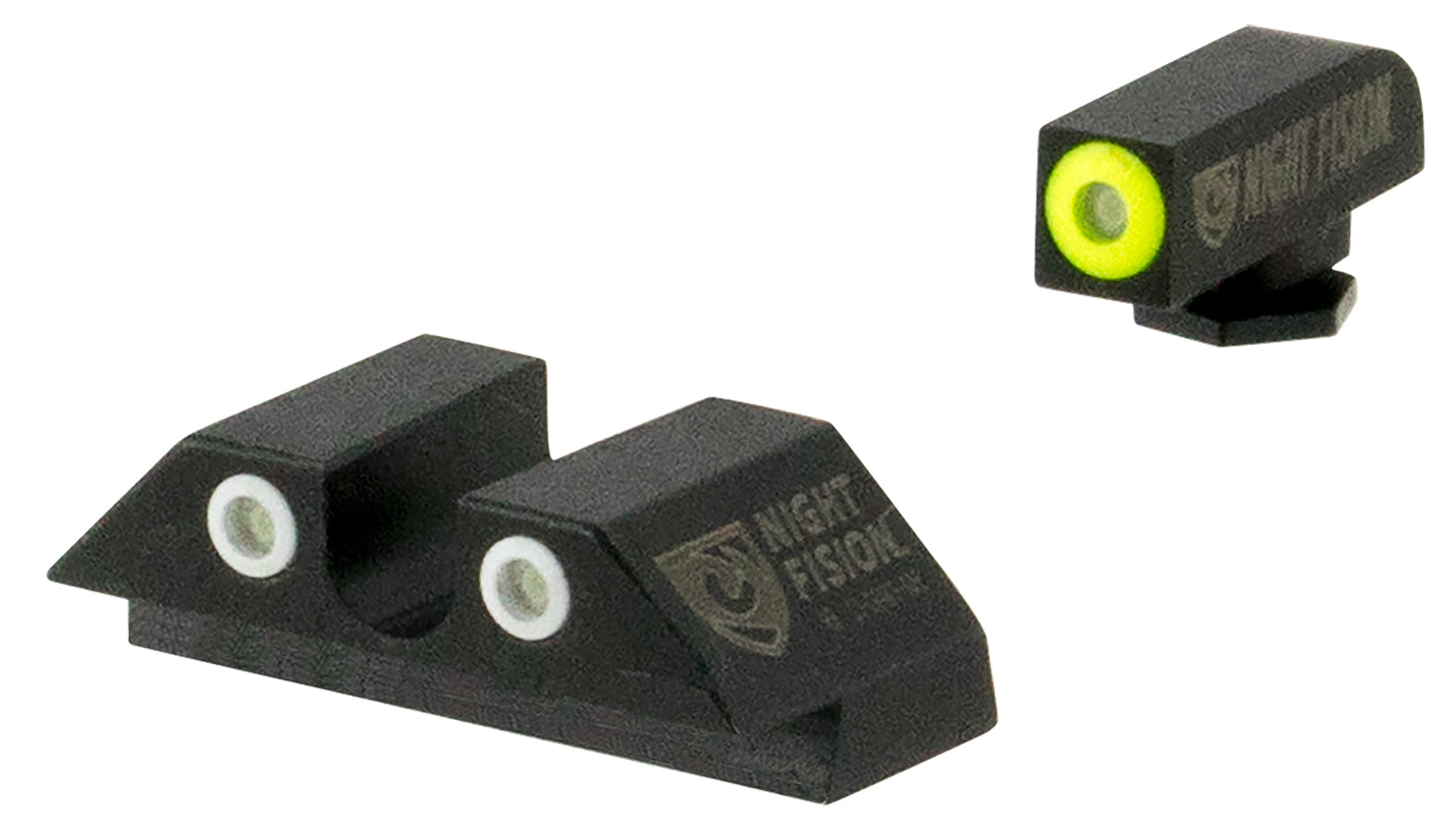 Night Fision GLK003007YGW Glock Subcompact Tritium Night Sight Set - Green/Yellow Front, Green/White Rear