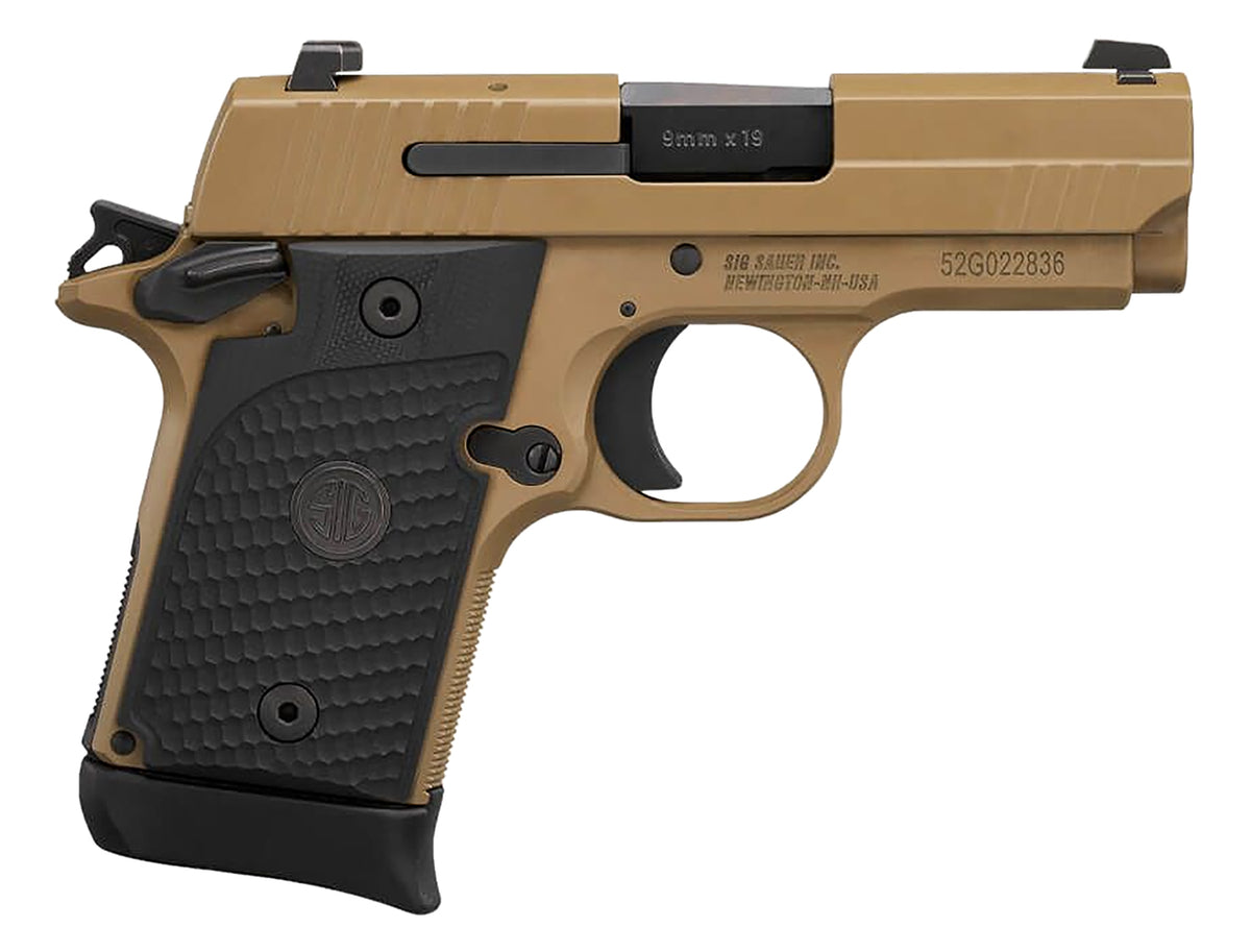 Sig Sauer P938 Emperor Scorpion 9mm Luger 3.5" FDE PVD Pistol with G10 Grip