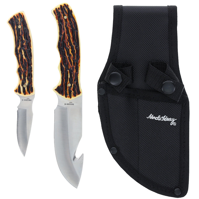 Uncle Henry Guthook and Skinner 2 Fixed Blade Knife Set Staglon