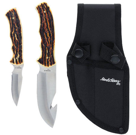 Uncle Henry Guthook and Skinner 2 Fixed Blade Knife Set Staglon
