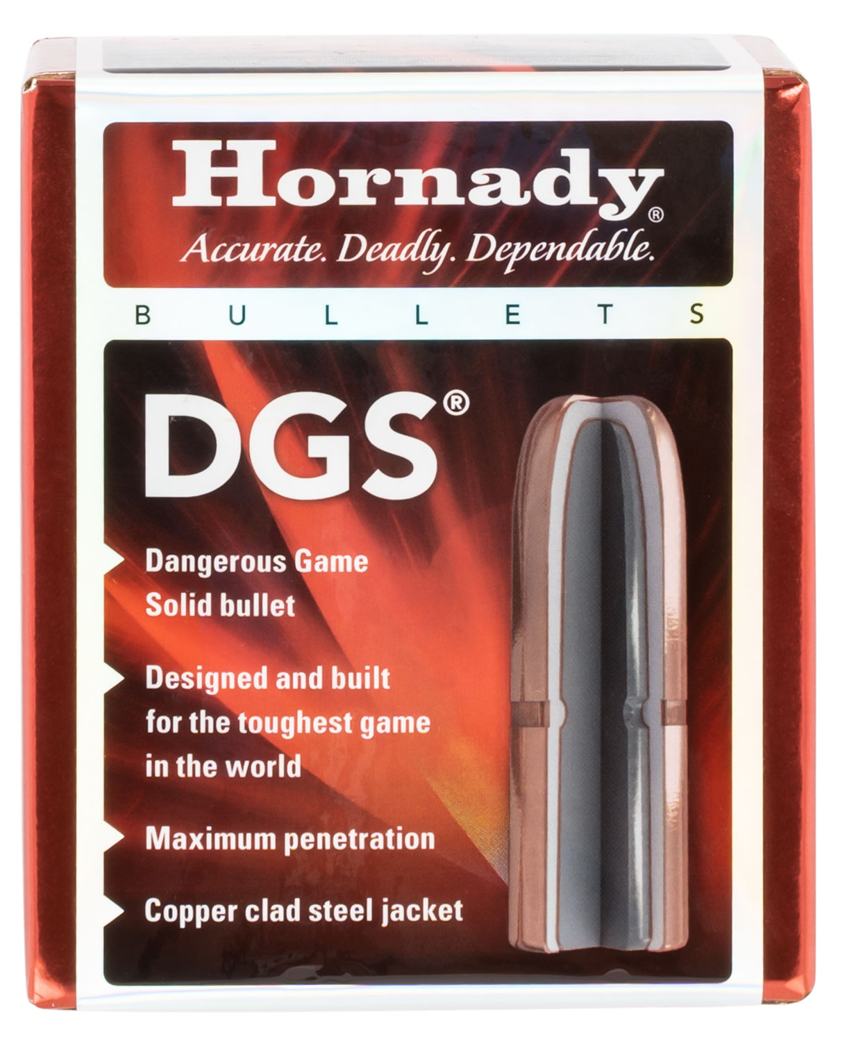 Hornady DGS .458 500gr Hard-Hitting Dangerous Game Solid Bullets Box of 50