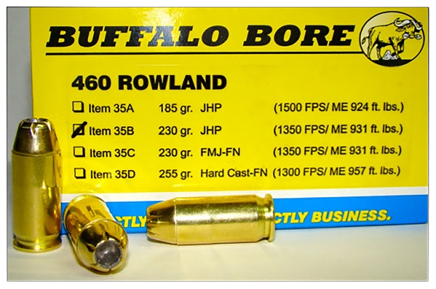 Buffalo Bore .460 Rowland 35B20 Personal Defense Jacketed Hollow Point JHP 230 Grain