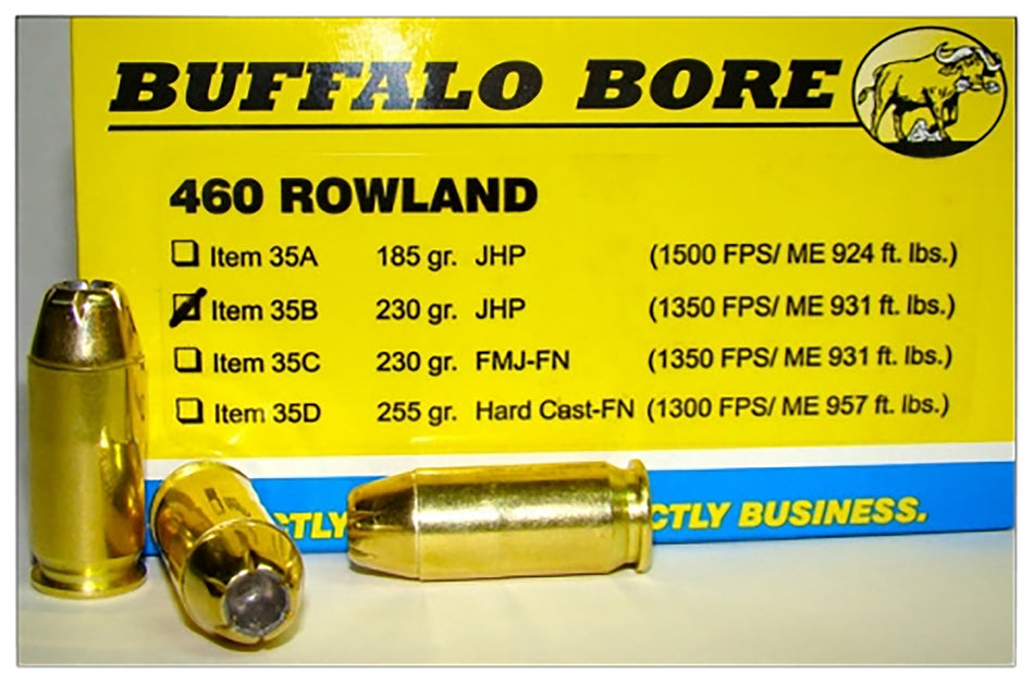 Buffalo Bore .460 Rowland 35B20 Personal Defense Jacketed Hollow Point JHP 230 Grain