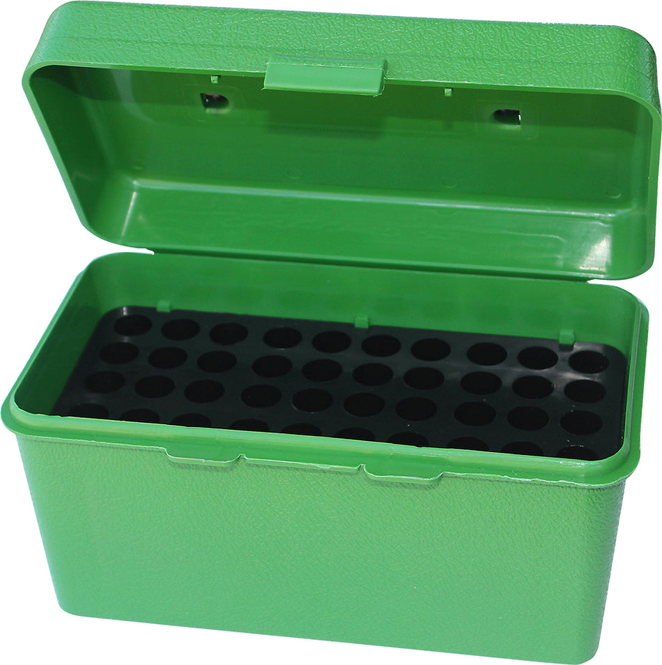 MTM Case-Gard H50RS10 Green Polypropylene 50 Round Deluxe Rifle Ammo Box with Handle