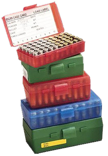 MTM Case-Gard P503810 P-50 Series 50rd Flip-Top Multi-Caliber Ammunition Box Green Poly