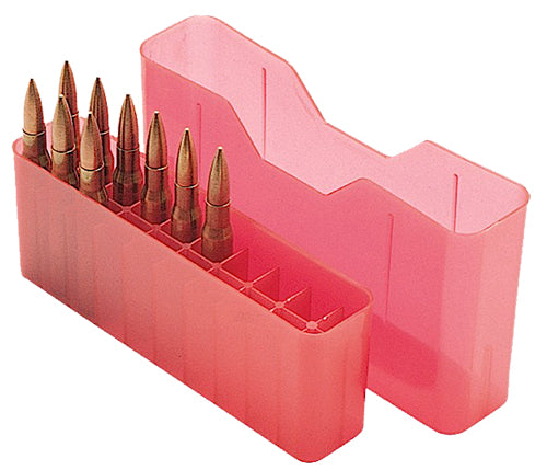 MTM Case-Gard J-20M 20 Round Multi Caliber Slip-Top Ammo Box Clear Red