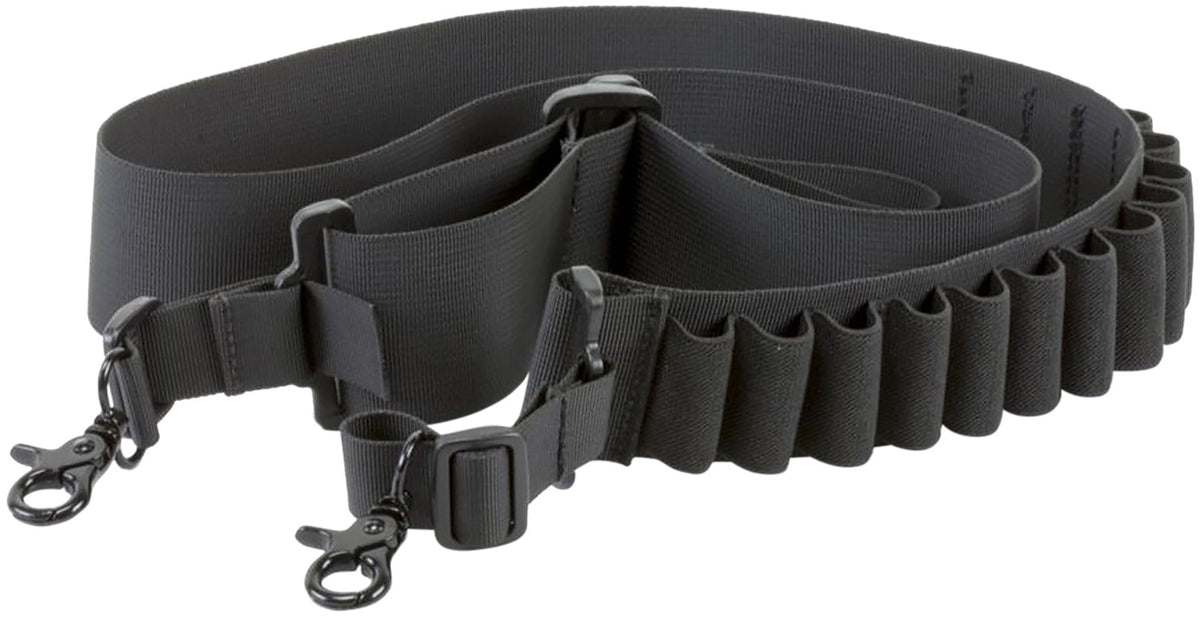 Aim Sports Deluxe Black Nylon Shotgun Bandolier Sling 14-Shell Capacity DSBS1