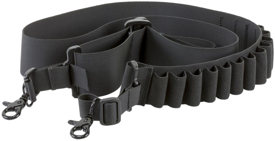 Aim Sports Deluxe Black Nylon Shotgun Bandolier Sling 14-Shell Capacity DSBS1