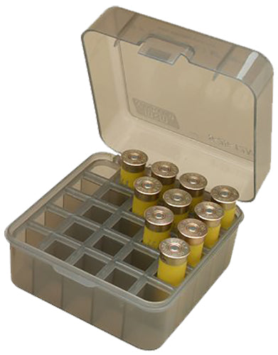 MTM Case-Gard S25D41 25 Round Multi Gauge Shotshell Dual Gauge Box Clear Smoke