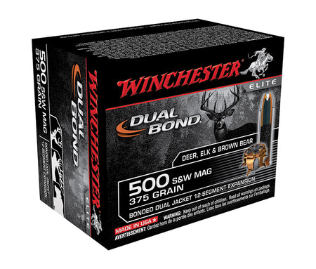 Winchester .500 S&W Mag Handgun Ammo Hollow Point Jacketed Hollow Point JHP 375 grain 