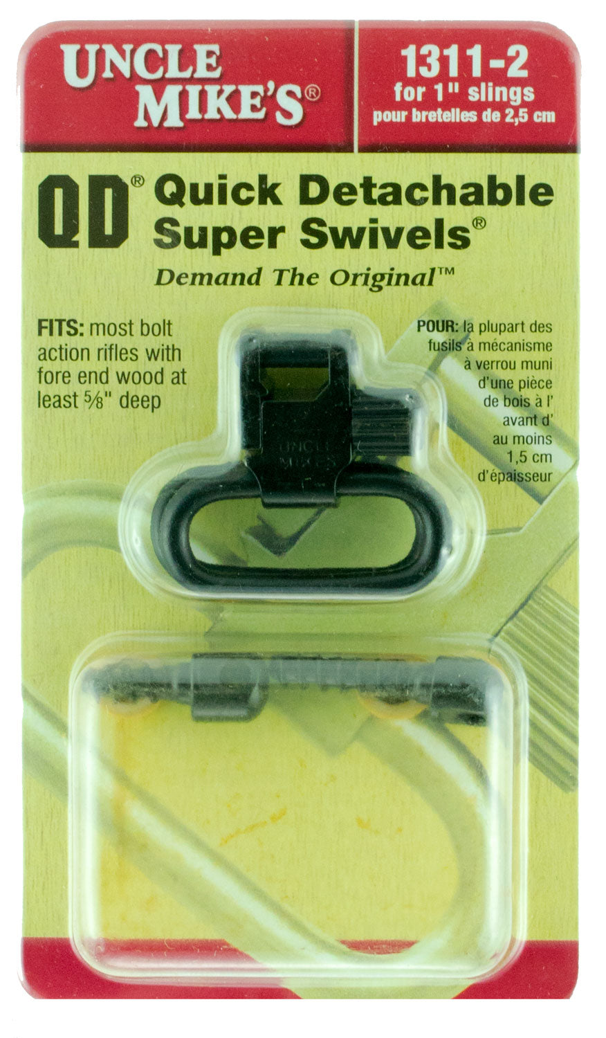 Uncle Mike's 13112 QD Super Swivel 115 RGS Tri-Lock Blued 1-Inch Loop for Most Wood Forend Rifles