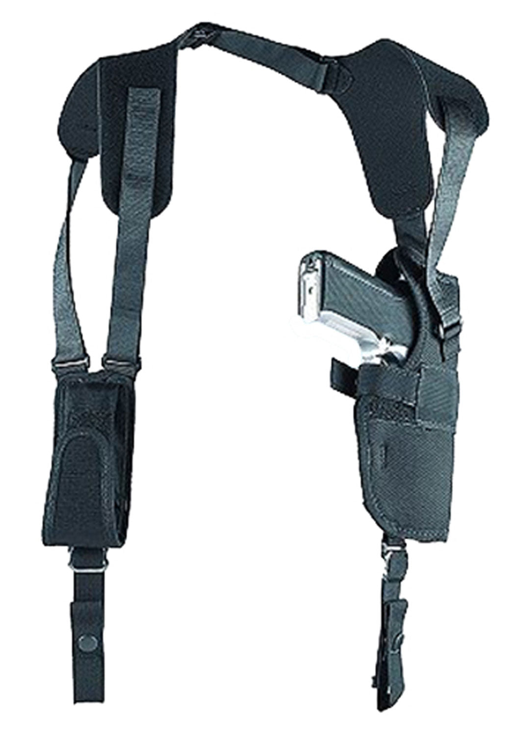 Uncle Mike's Sidekick Size 05 Vertical Shoulder Holster Black Cordura Right Hand Fits Large Semi-Auto 4.5-5" Barrel