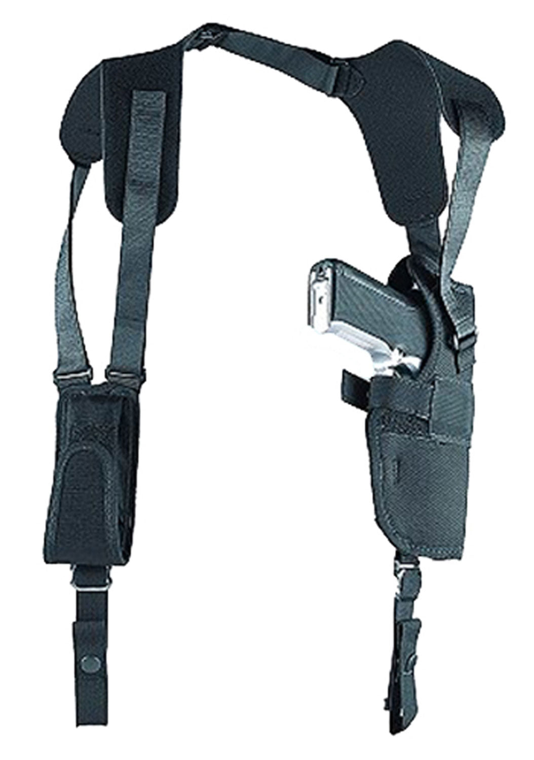 Uncle Mike's Sidekick Size 02 Vertical Shoulder Holster Black Cordura Right Hand Fits Med/Large DA Revolver 3-4" Barrel